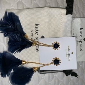 kate spade Jewelry - Kate Spade Navy Blue In Full Feather Earrings kate spade Jewelry - Kate Spade Navy Blue In Full Feather Earrings